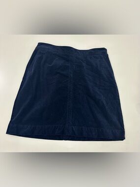 Talbots Navy Corduroy Straight Mini Skirt
